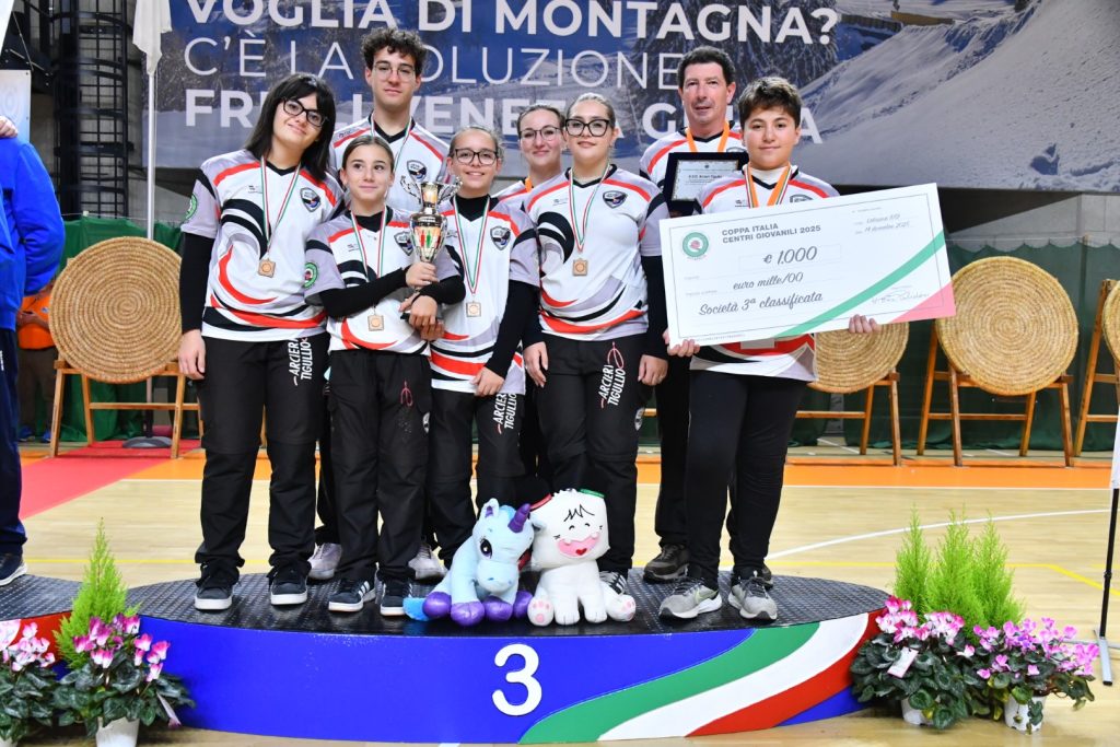 Terzo posto degli Arcieri Tigullio alla Coppa Italia Centri Giovanili 2025 a Latisana